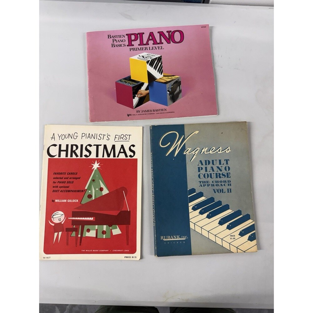 Vintage Piano Music Books Lot Bastien Gillock Wagners Christmas Primer Adult